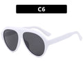 2025 New Trendy Goggles Glasses Big Face Women Sunglasses Women'S Sunscreen UV Protective Sunshade Concave Design